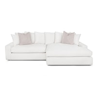 Contemporary 2-Piece Sectional Sofa with Loose Pillows