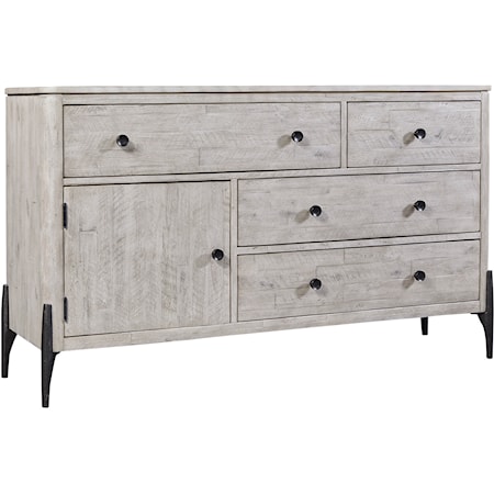 Contemporary Dresser with Shelf Storage