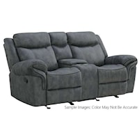 Transitional Reclining Loveseat with Center Console