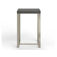 Contemporary Rectangular Accent Table with Metal Base