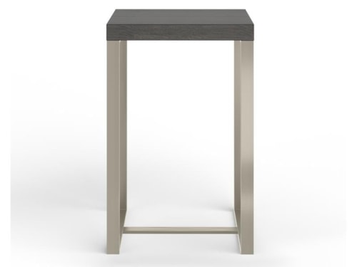 Contemporary Rectangular Accent Table with Metal Base