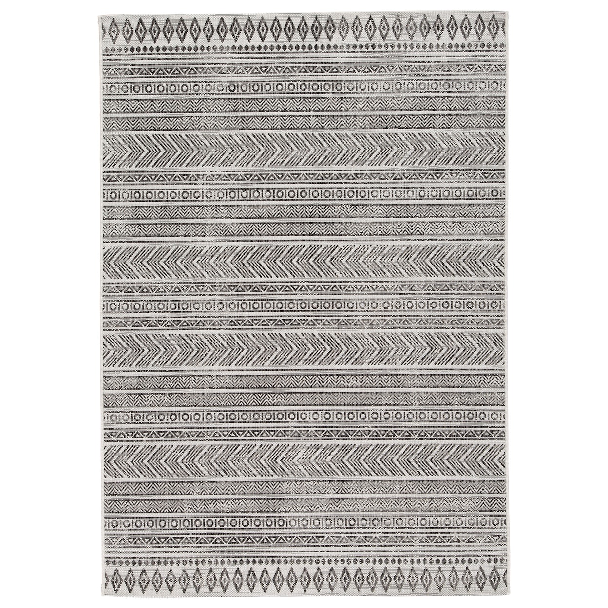 Benchcraft Casual Area Rugs Brinoy Black/White Indoor/Outdoor Large Rug