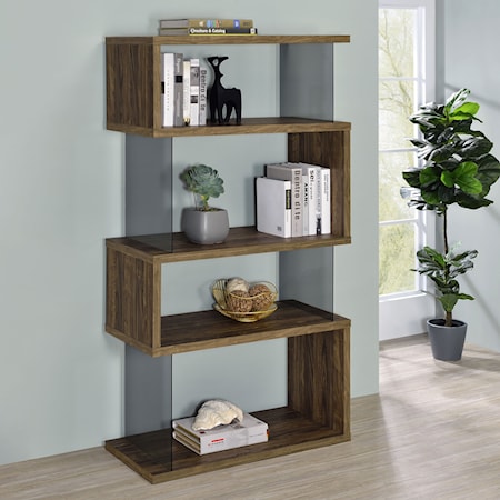 63-inch 4-shelf Glass Panel Bookshelf