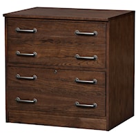 Transitional 2-Drawer Lateral File Cabinet with Locking Bottom Drawer