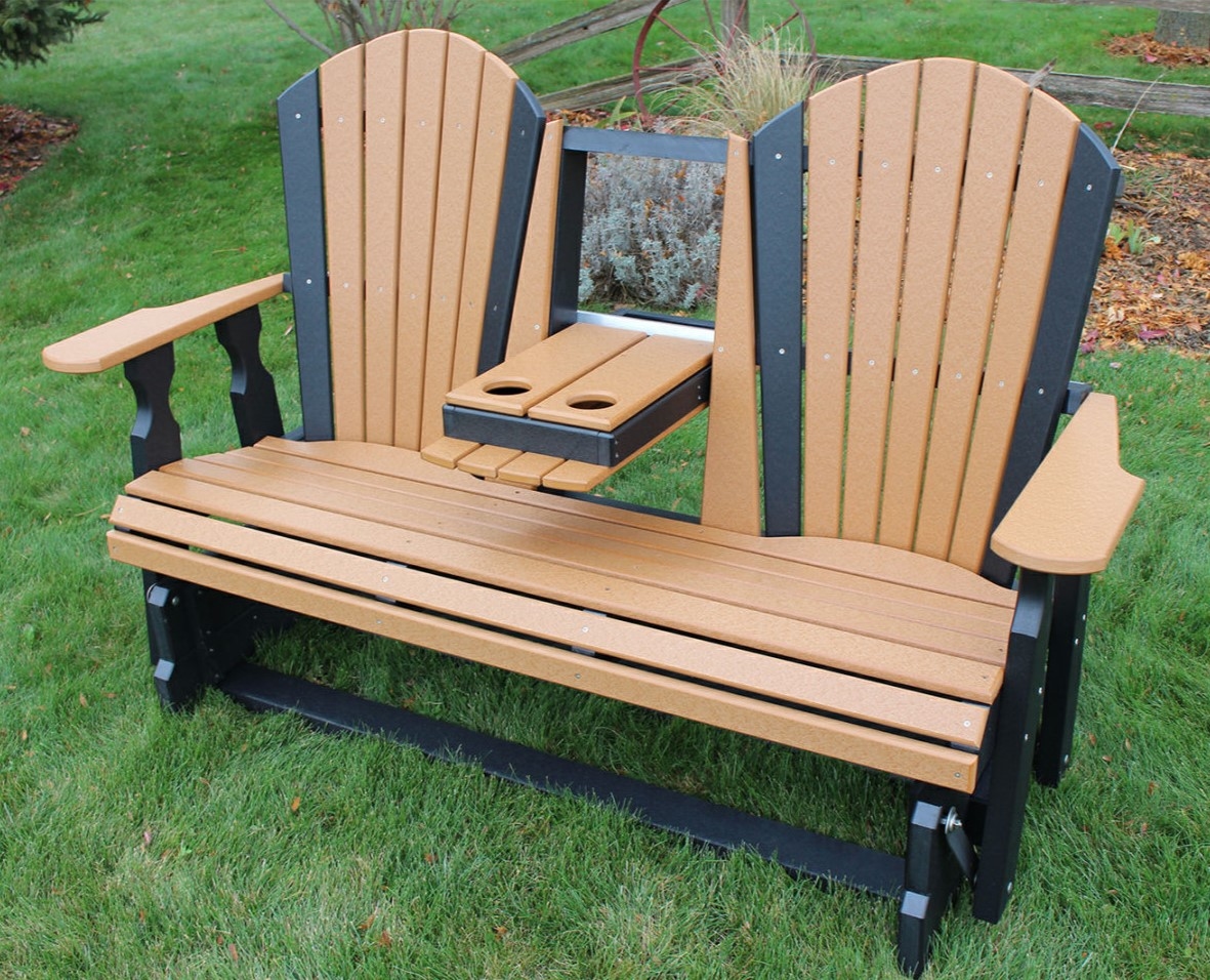 5' Adirondack Loveseat Glider w/Console