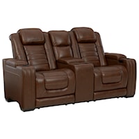 Power Reclining Loveseat with Adjustable Headrest and Built-In Massage and Heat Features