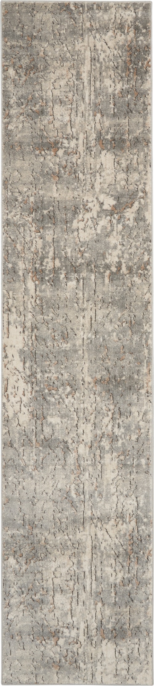 2'2" x 10' Beige/Grey Runner Rug