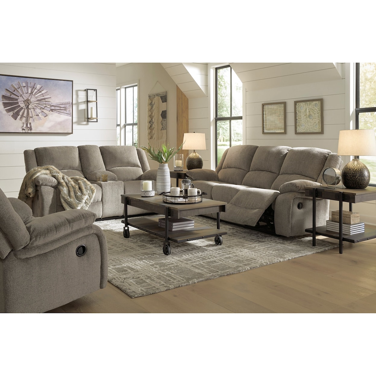 Signature Design Draycoll Reclining Power Sofa