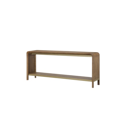 Waterfall Console Table w/Lower Shelf