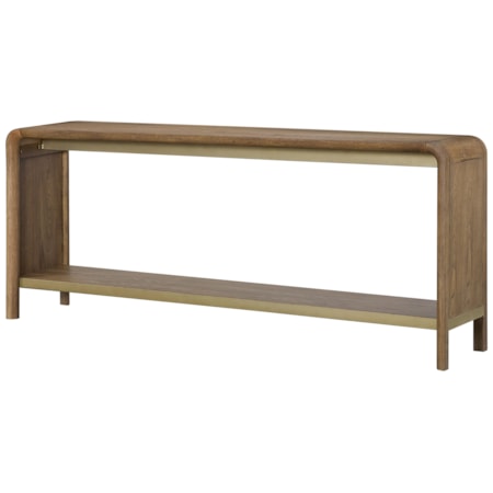 Waterfall Console Table w/Lower Shelf