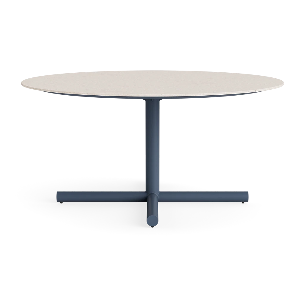 60" Round Stone-Top Pedestal Dining Table