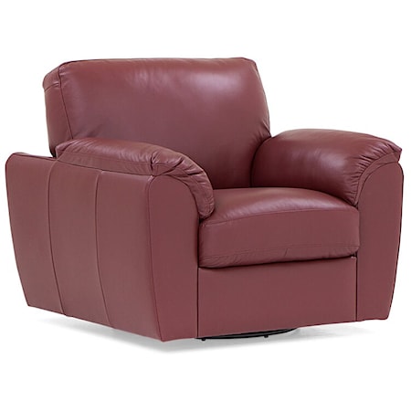 Lanza Casual Upholstered Swivel Chair with Pillow Arms