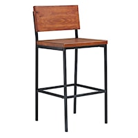 Industrial Bar Stool with Distressed Finish