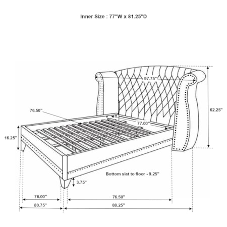 Barzini King Wingback Bed