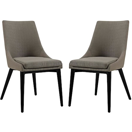 Viscount Upholstered Dining Side Chair - Black/Granite - Set of 2