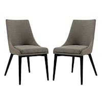 Viscount Upholstered Dining Side Chair - Black/Granite - Set of 2