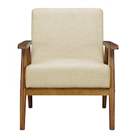 Mid-Century Modern Accent Chair in Soft Beige