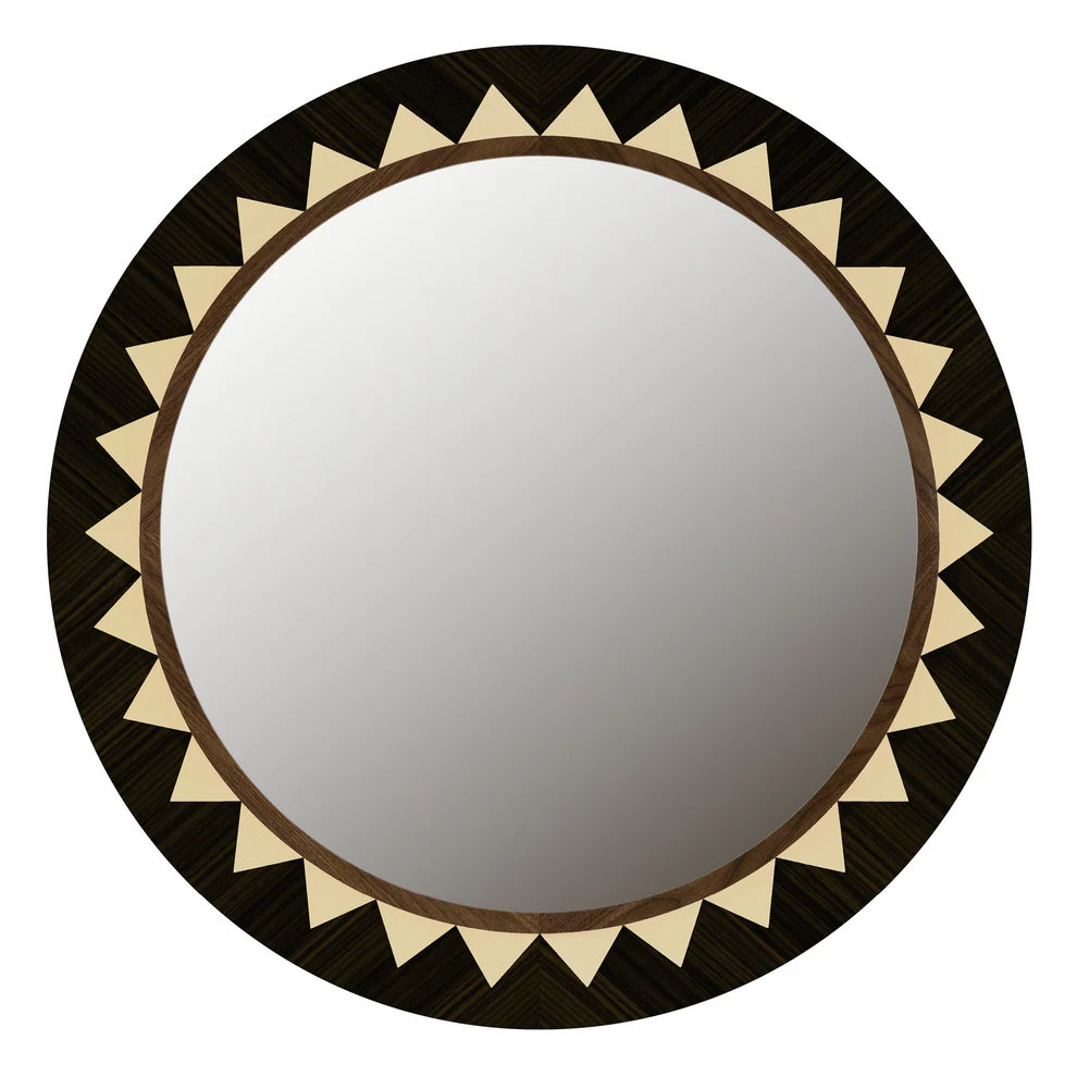 Round Marquetry Wall Mirror