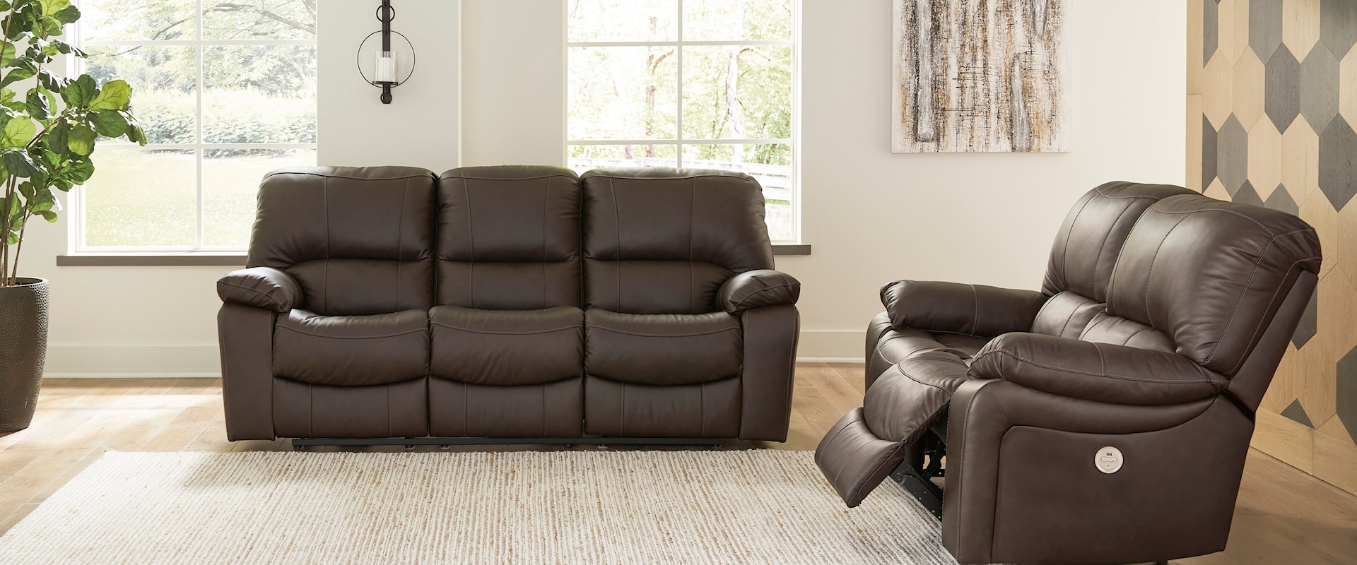 Leather Power Living Room Set