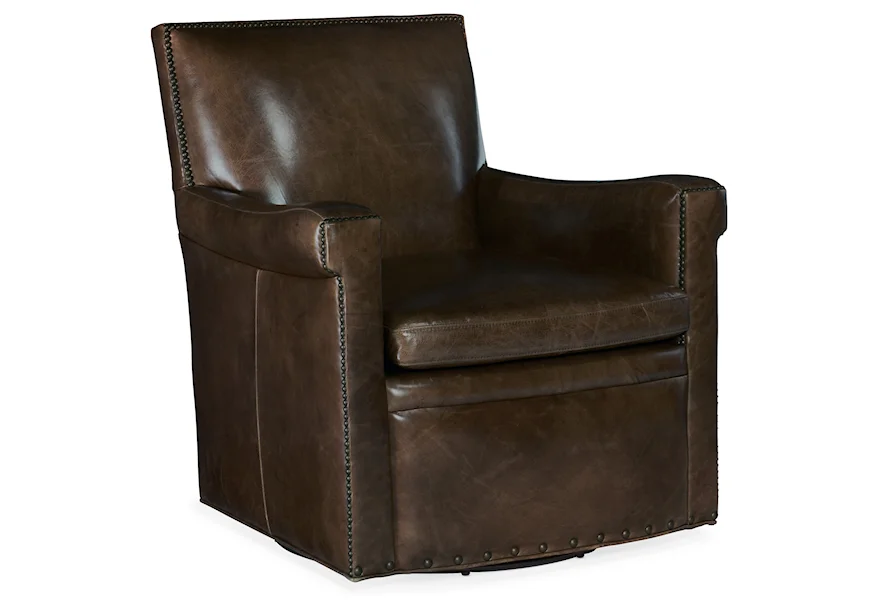 Jilian Swivel Club Chair by Hooker Furniture at Miller Waldrop Furniture and Decor
