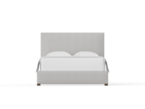 Transitional King Upholstered Bed with Platform Footboard