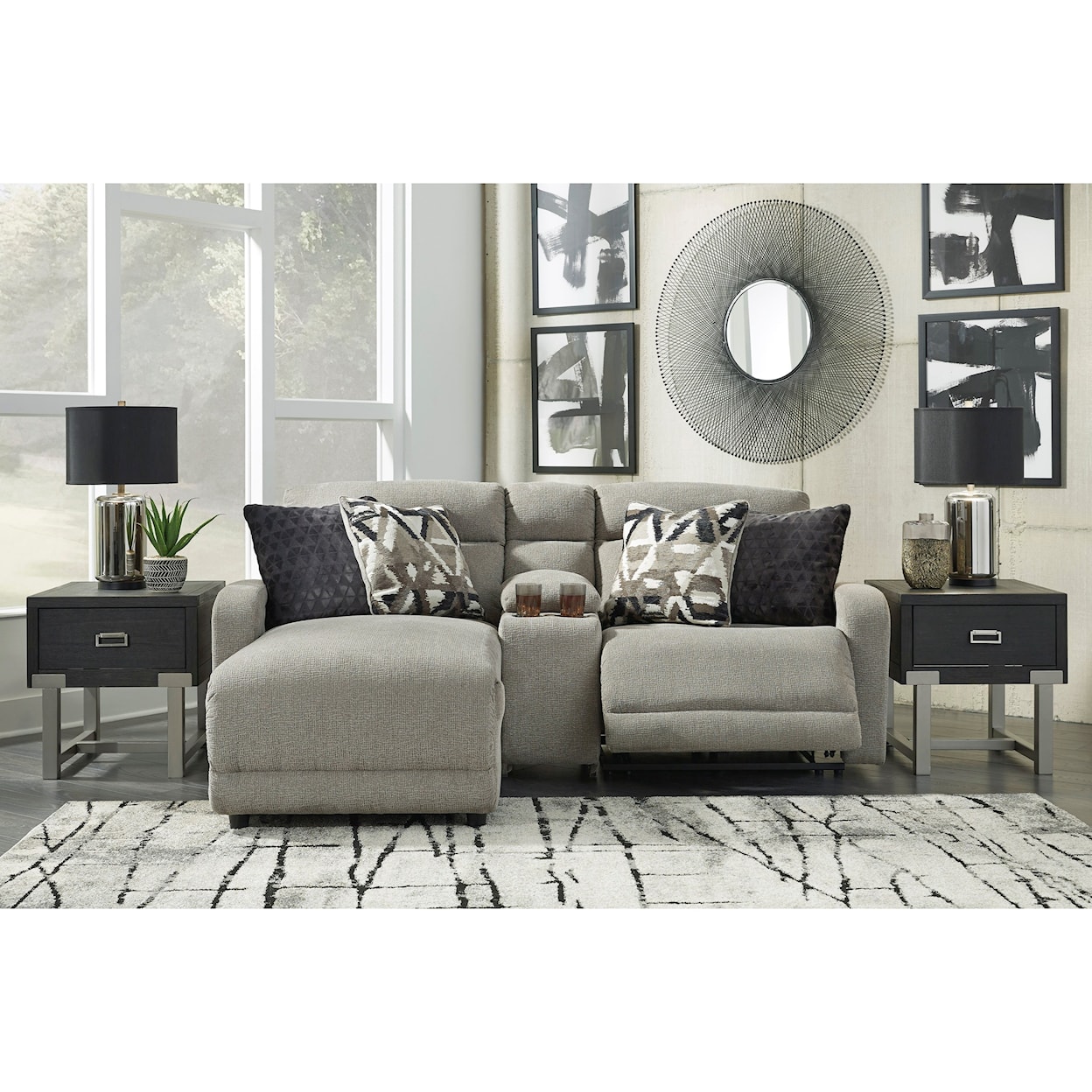 Benchcraft Colleyville 3-Piece Pwr Reclining Sectional with Chaise