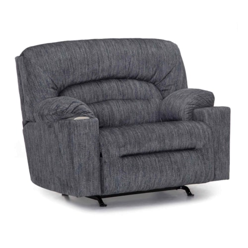 Casual Oversized Power Rocker Recliner with Cupholder and Wireless Charger with USB Port