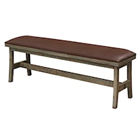Rustic Breakfast & Bedroom Bench with Faux Leather Seat