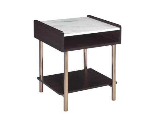 Mid-Century Modern End Table with Storage