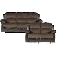 Casual 2-Piece Reclining Living Room Set