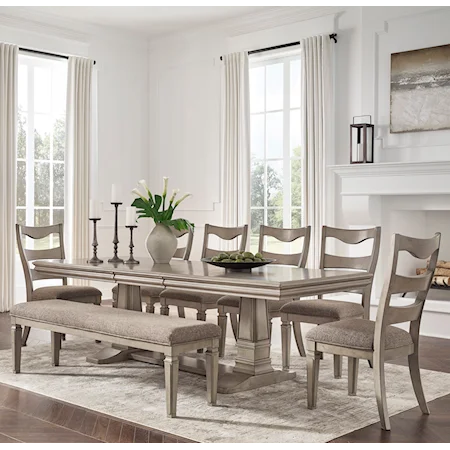 8-Piece Dining Set with Bench