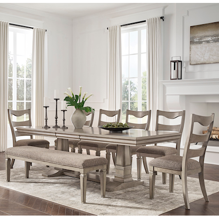 8-Piece Dining Set with Bench