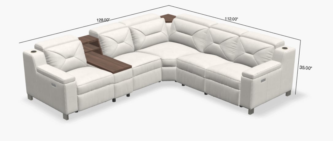 5-Seat Chaise Sectional with Storage
