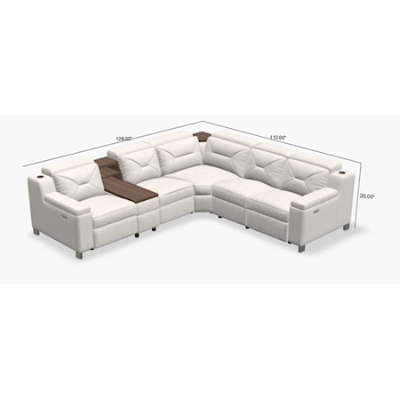 5-Seat Chaise Sectional with Storage