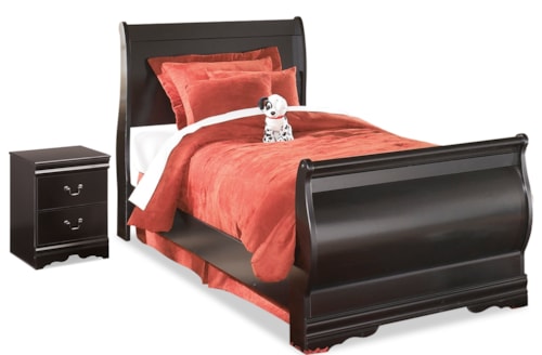 Twin Sleigh Bed And Nightstand