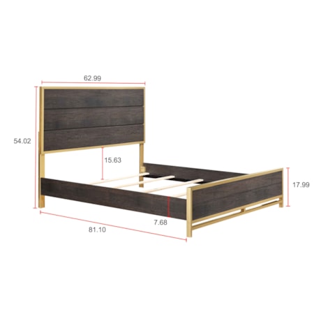 Slat Panel Bed - Queen