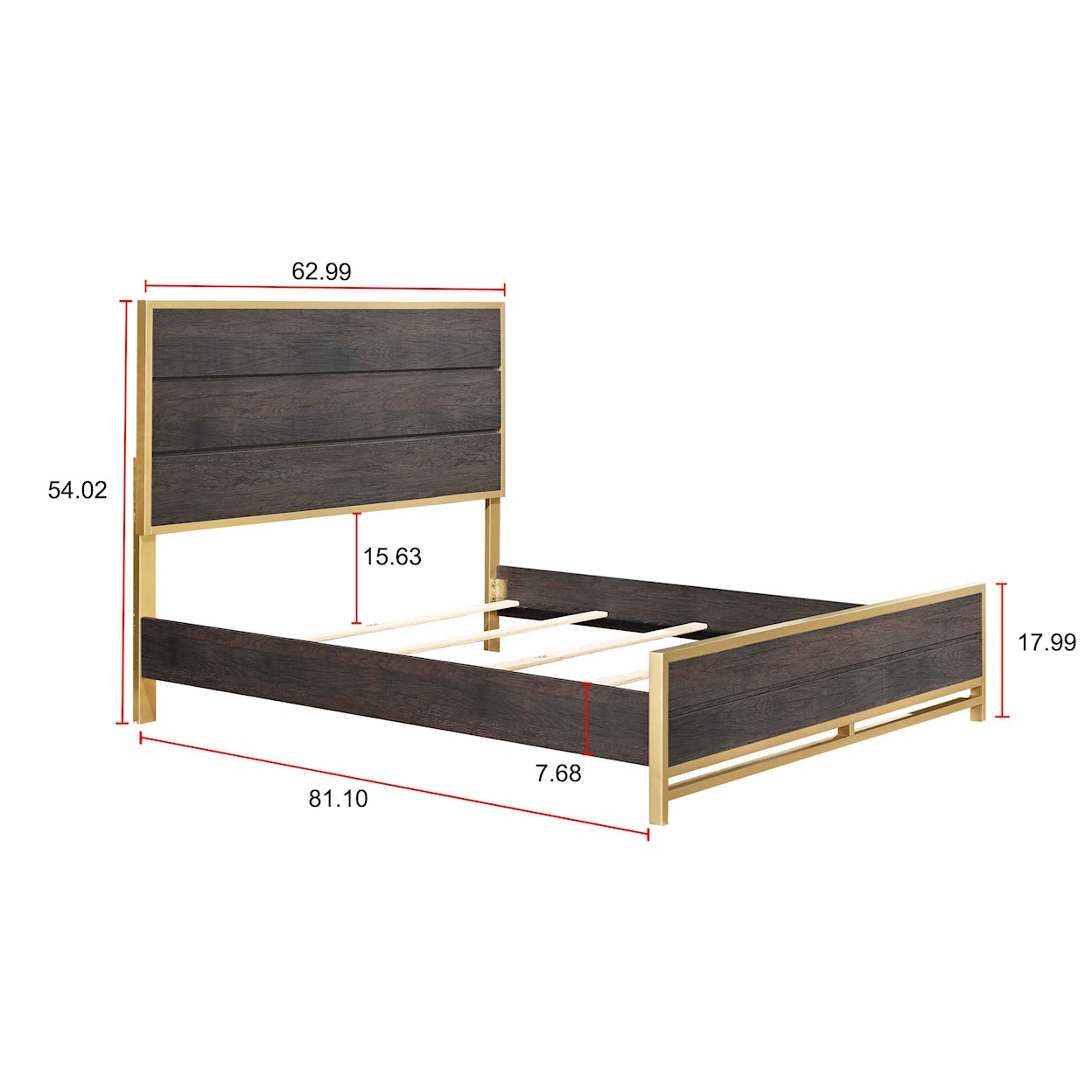 Crown Mark TREVOR Slat Panel Bed - Queen