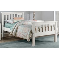 Mission Style Twin Harper Bed with Wide Plank Spindles on Headboard and Footboard
