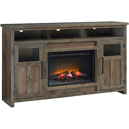 Farmhouse 66" Fireplace Console with Storage