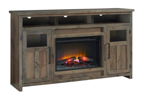 Farmhouse 66" Fireplace Console with Storage