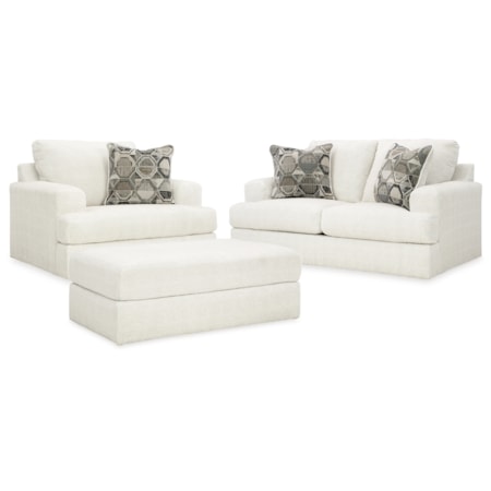 Loveseat, Oversized Chair And Accent Ottoman