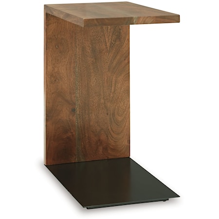 C-Shape Wood Accent Table