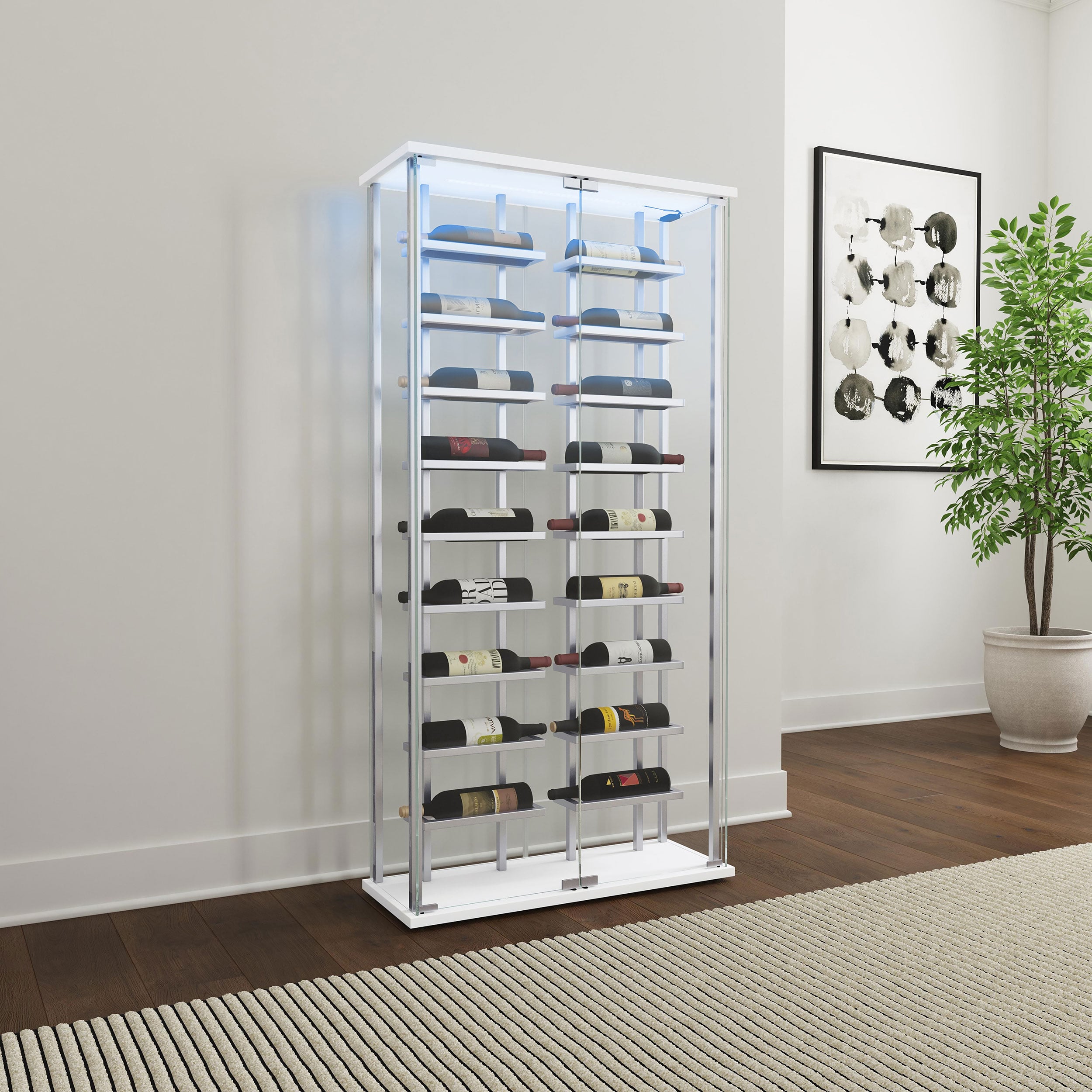 Wine Storage LED Curio Cabinet