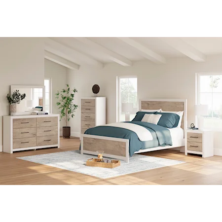 Queen Panel Bed, Dresser, Mirror And Nightstand