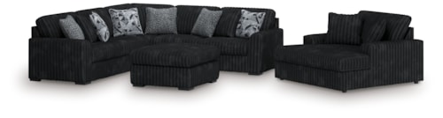 3-Piece Sectional, Chaise And Oversized Accent Ottoman