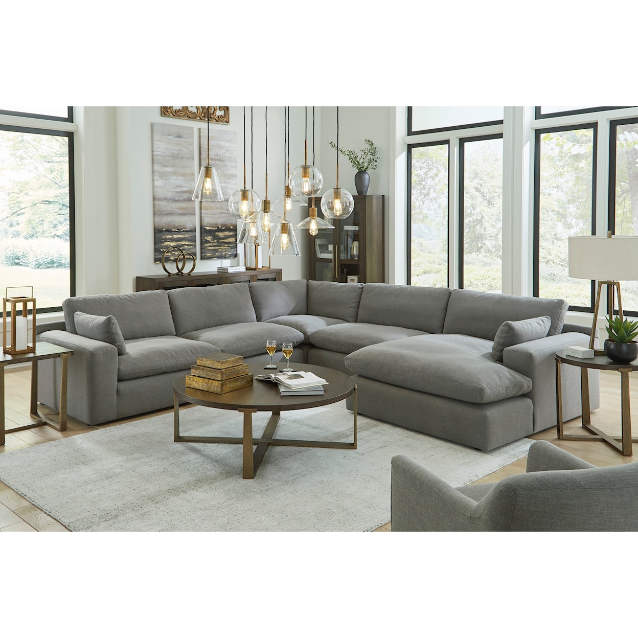 Benchcraft Elyza 5-Piece Sectional with Chaise
