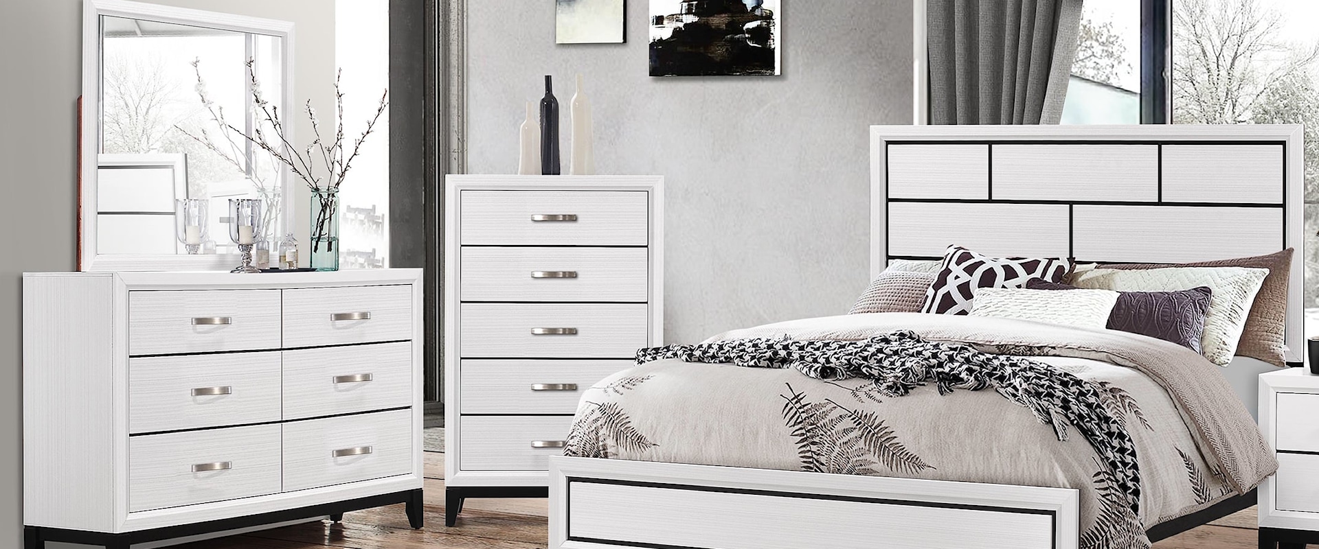 Akerson Contemporary 4-Piece Bedroom Set - Queen