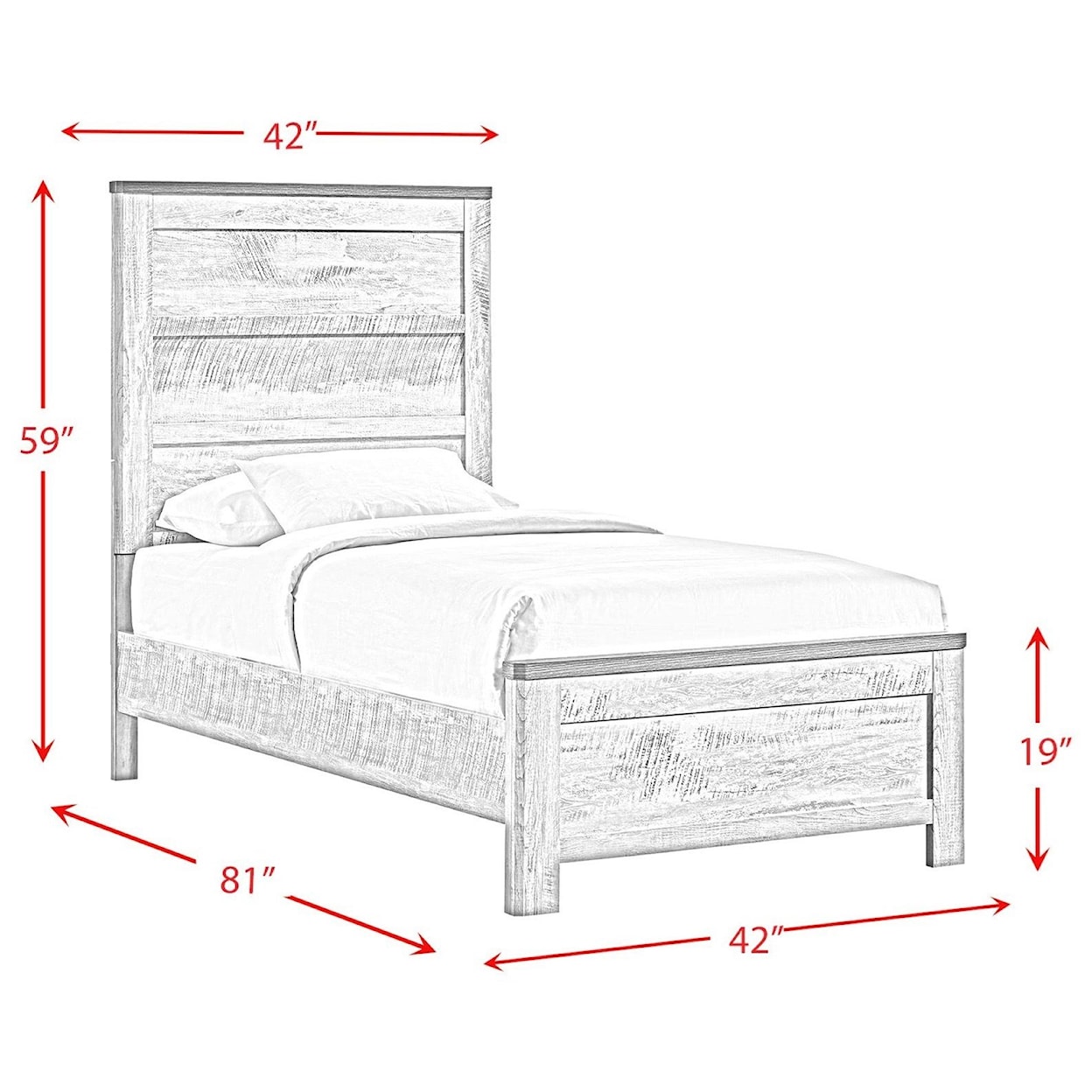 Elements International Millers Cove- Twin Bed