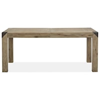 Rustic Industrial Formal Dining Table with Removeable Leaf