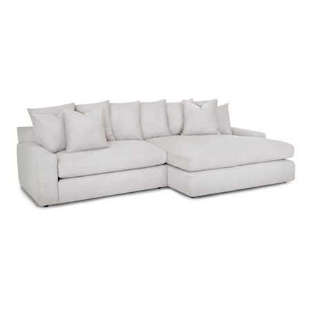 Transitional 2-Piece Sectional Sofa with Loose Pillows